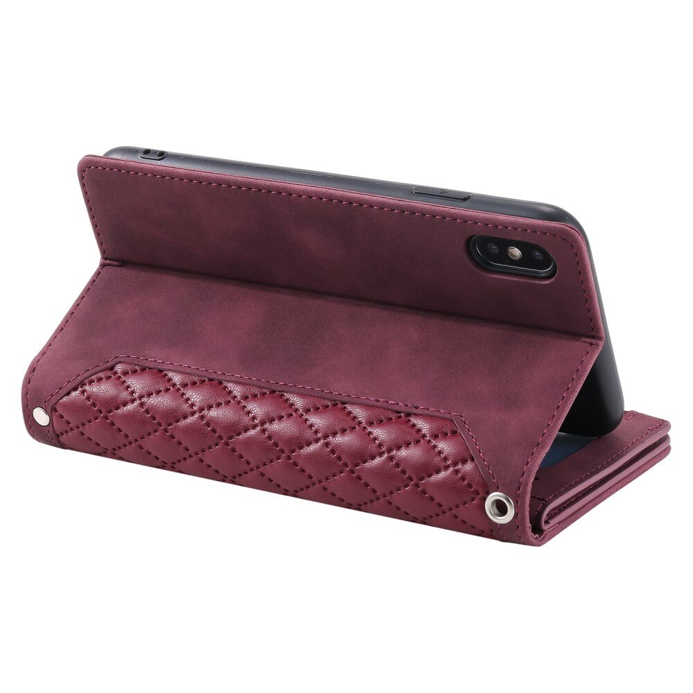 Plånboksväska iPhone X/XS Quilted Röd