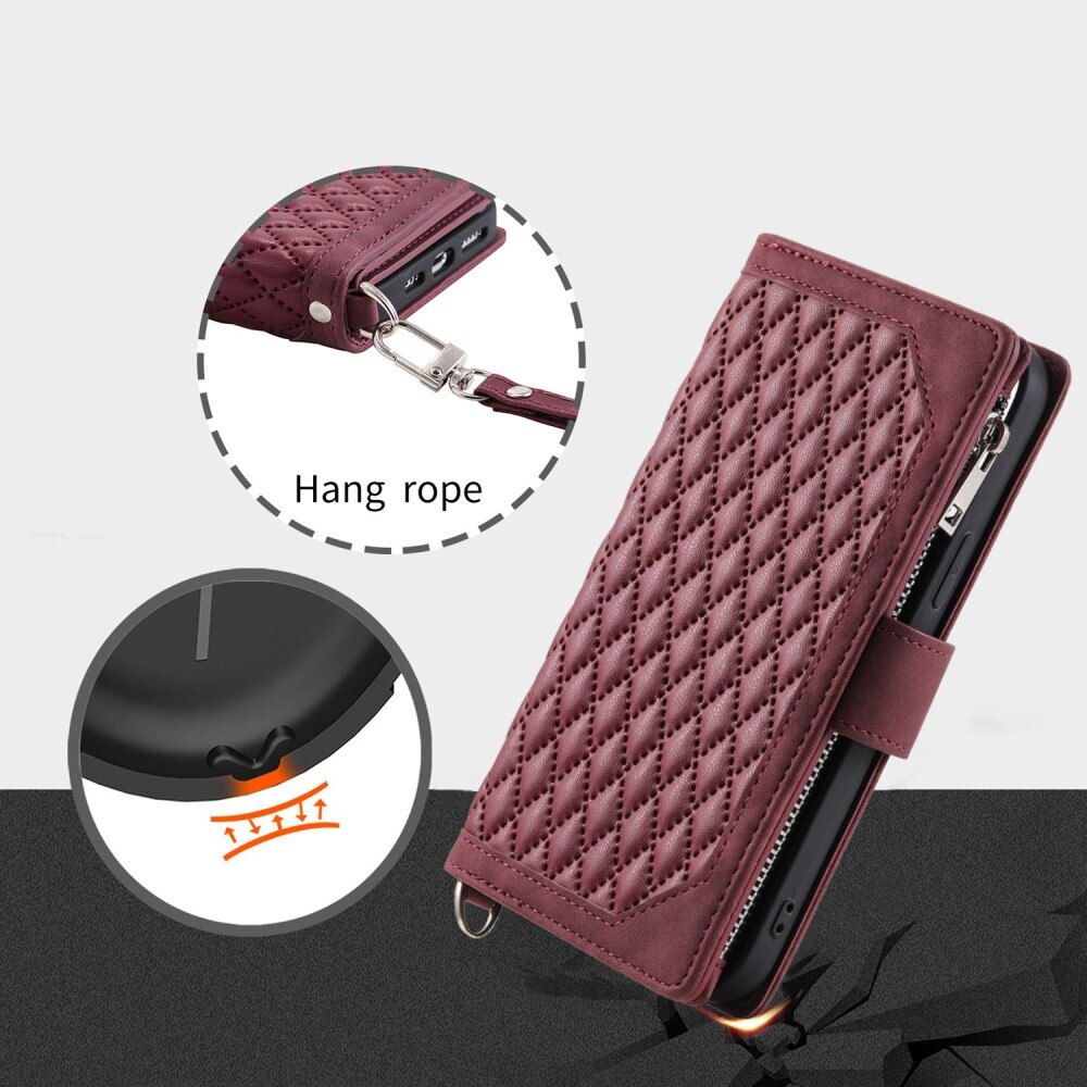Plånboksväska iPhone X/XS Quilted Röd