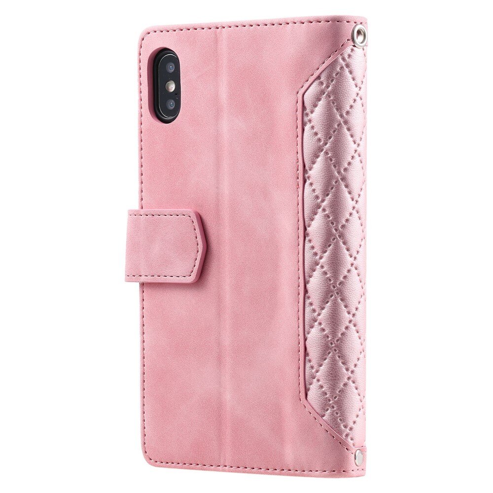 Plånboksväska iPhone X/XS Quilted rosa