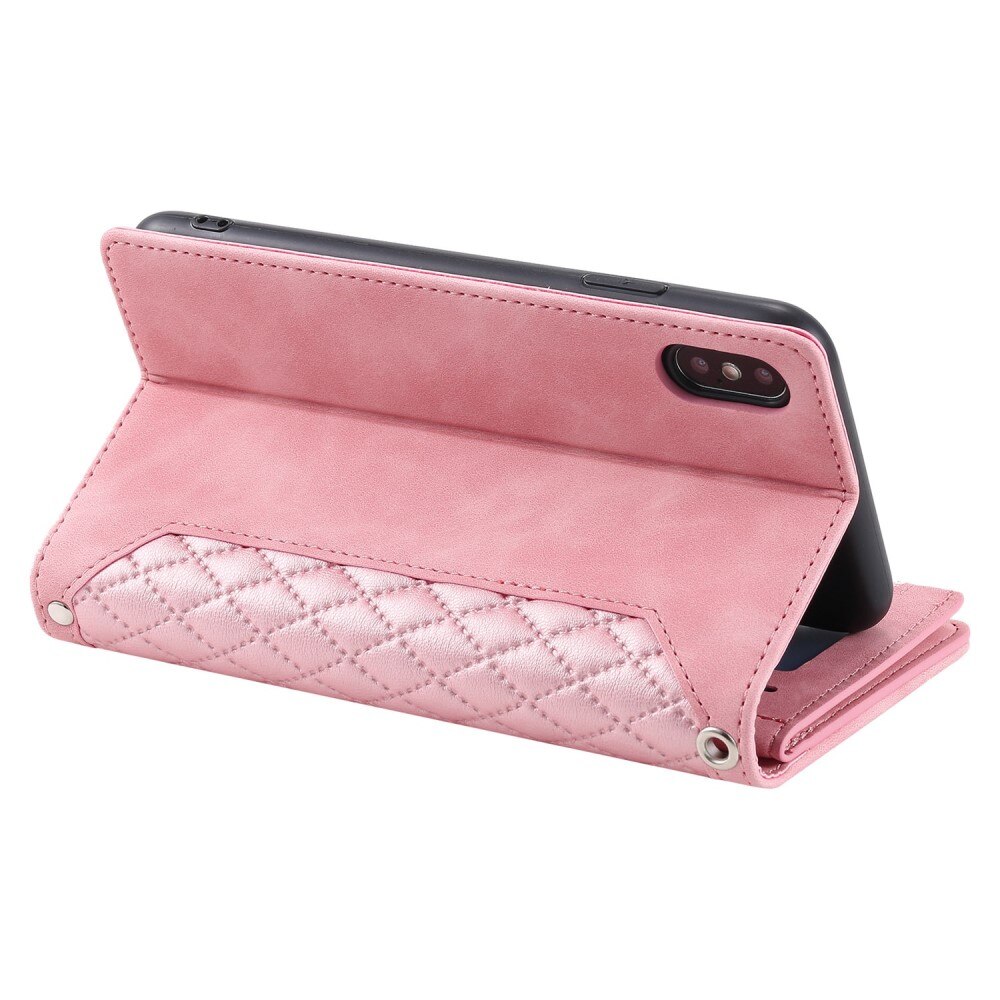 Plånboksväska iPhone X/XS Quilted rosa