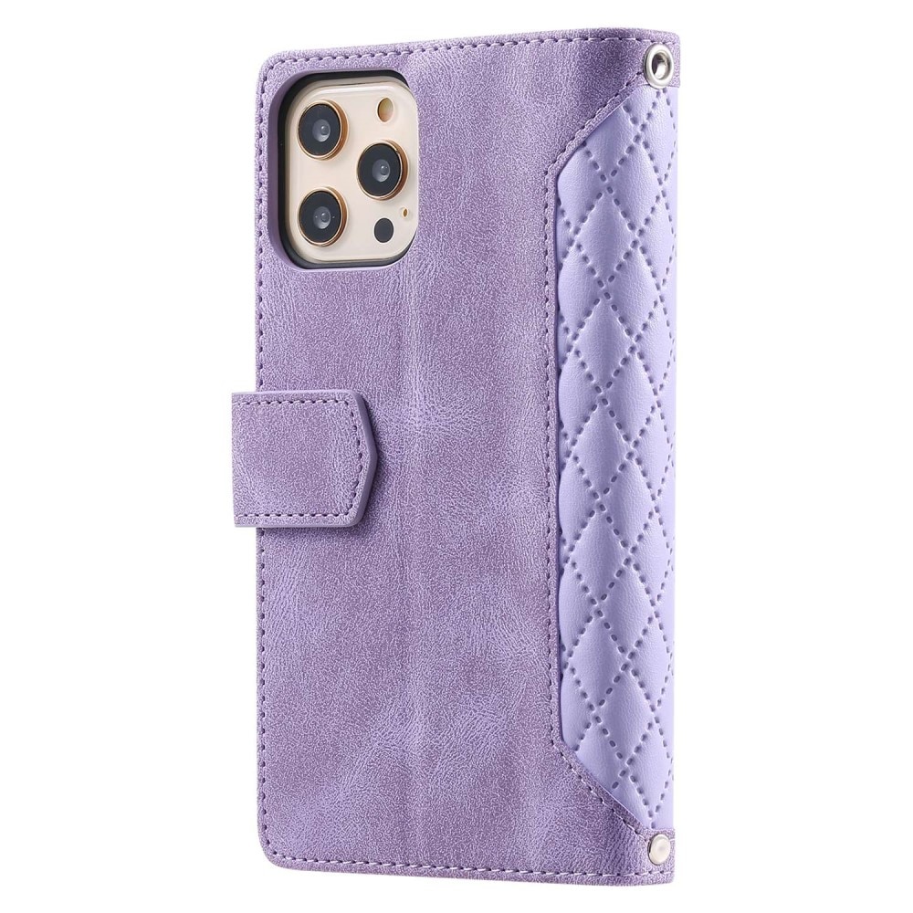 Plånboksväska iPhone 11 Pro Quilted Lila