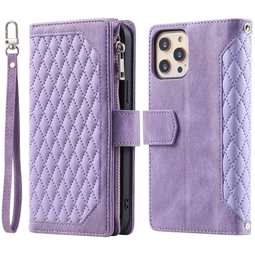 Plånboksväska iPhone 11 Pro Quilted lila