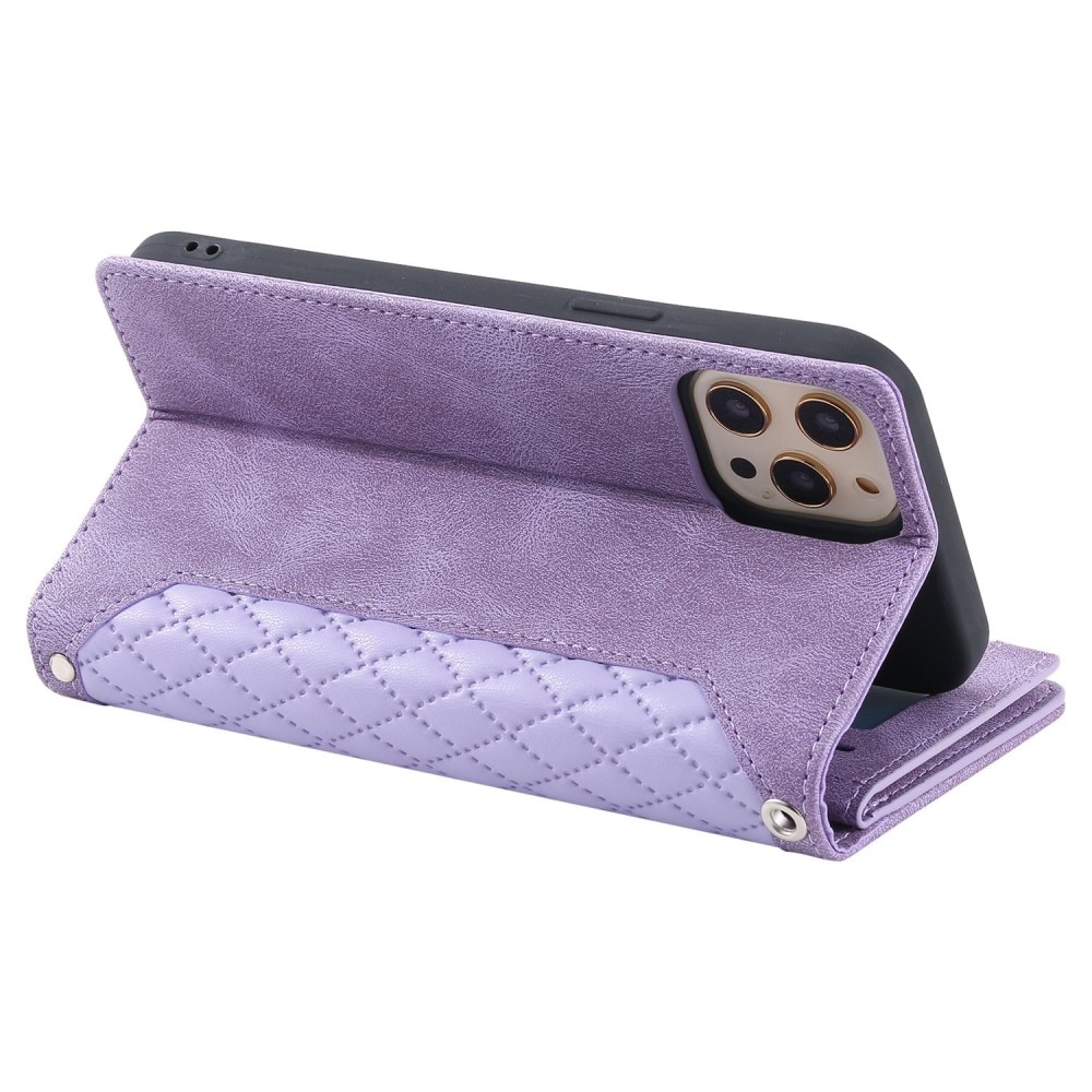 Plånboksväska iPhone 11 Pro Quilted lila