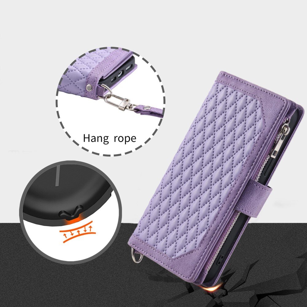 Plånboksväska iPhone 11 Pro Quilted Lila
