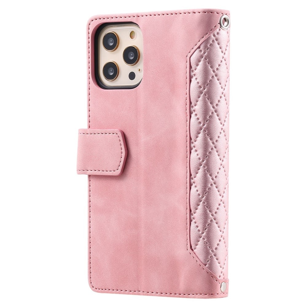 Plånboksväska iPhone 11 Pro Quilted rosa