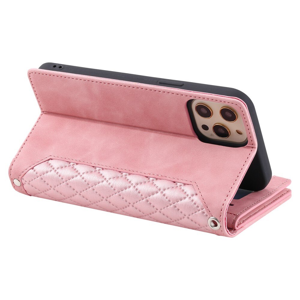 Plånboksväska iPhone 11 Pro Quilted Rosa