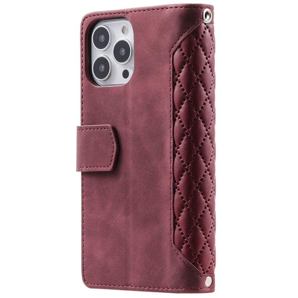 Plånboksväska Apple iPhone 14 Pro Quilted Röd