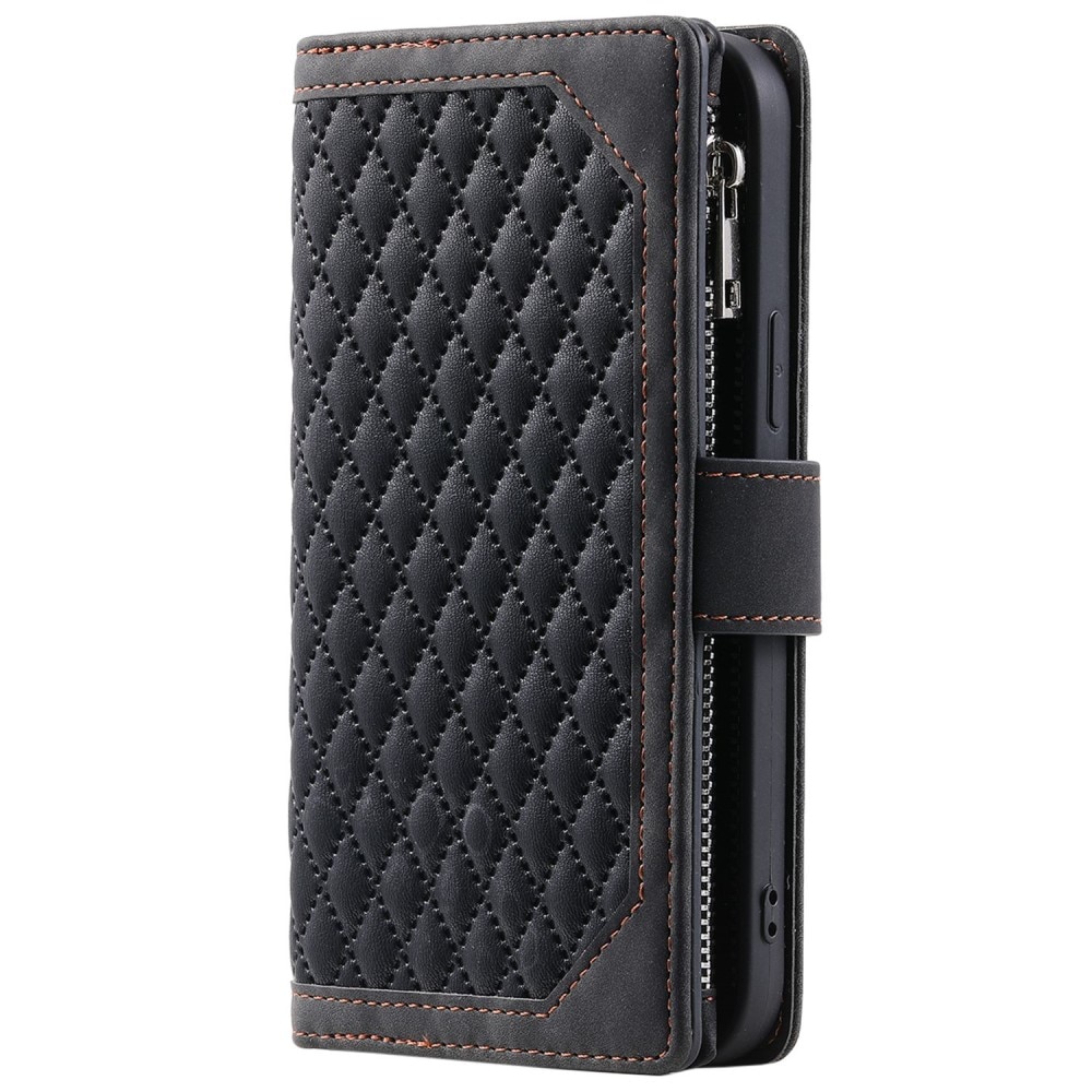 Plånboksväska iPhone 14 Pro Quilted Svart