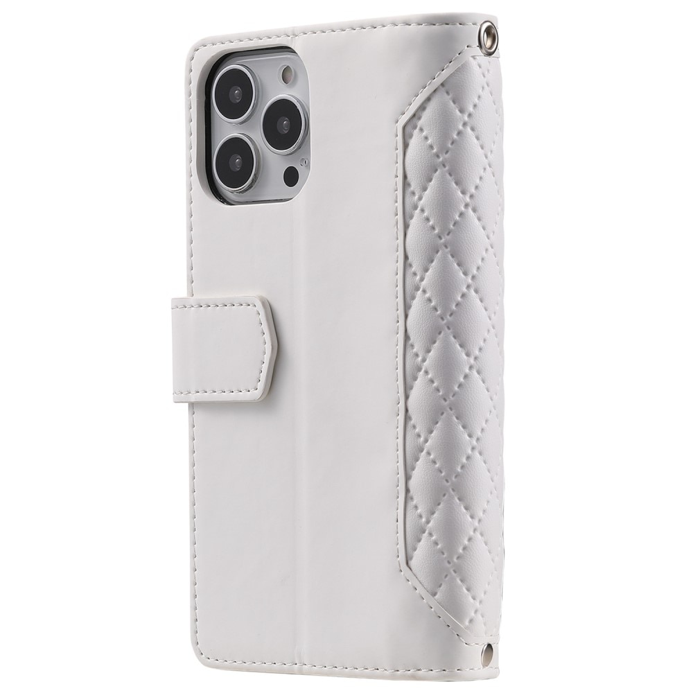 Plånboksväska iPhone 14 Pro Quilted vit