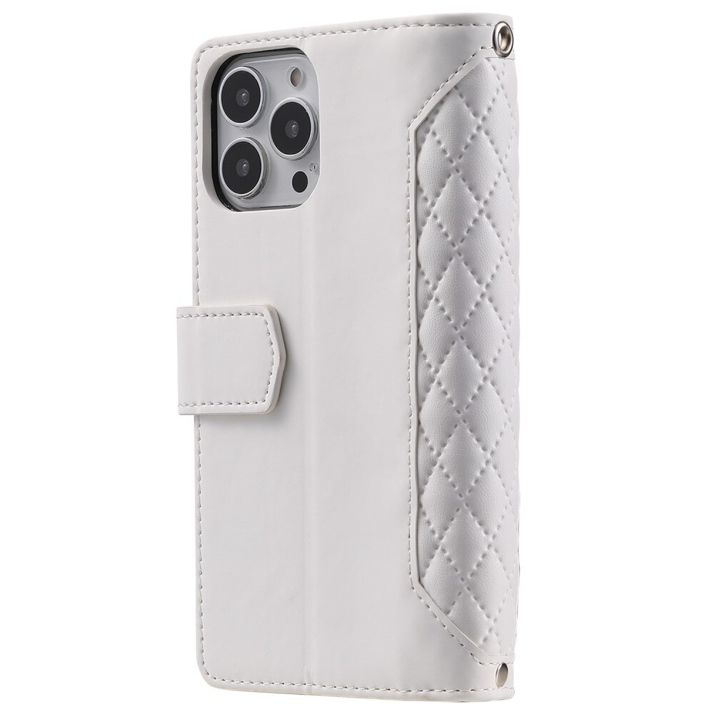 Plånboksväska Apple iPhone 14 Pro Quilted Vit