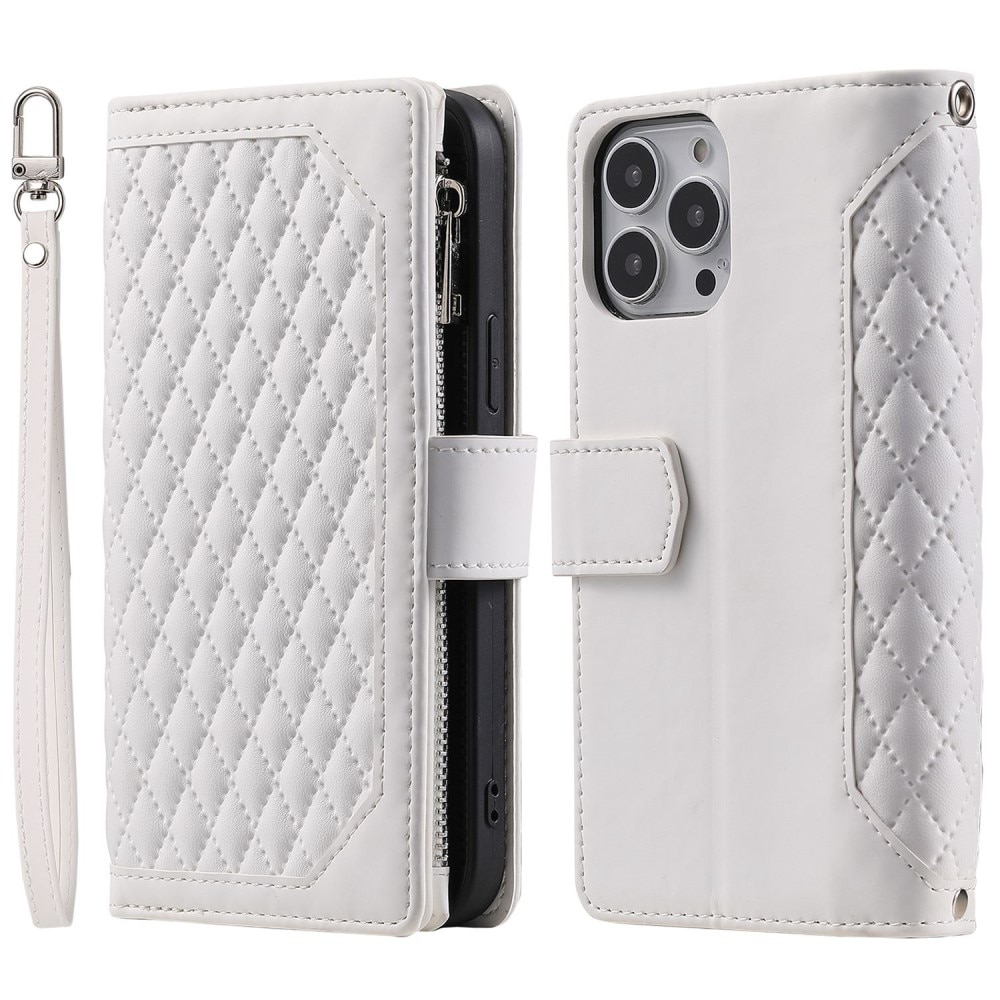 Plånboksväska Apple iPhone 14 Pro Quilted Vit