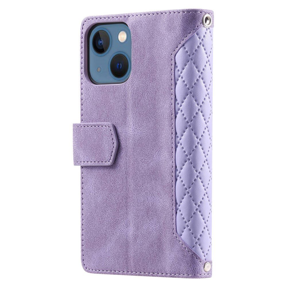 Plånboksväska Apple iPhone 13 Quilted Lila