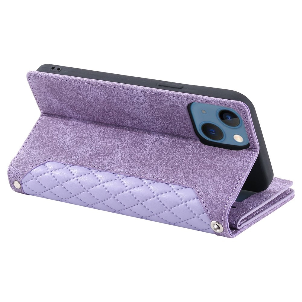 Plånboksväska iPhone 13 Quilted lila