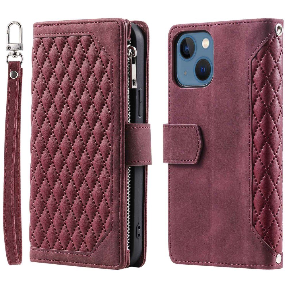 Plånboksväska Apple iPhone 14 Plus Quilted Röd