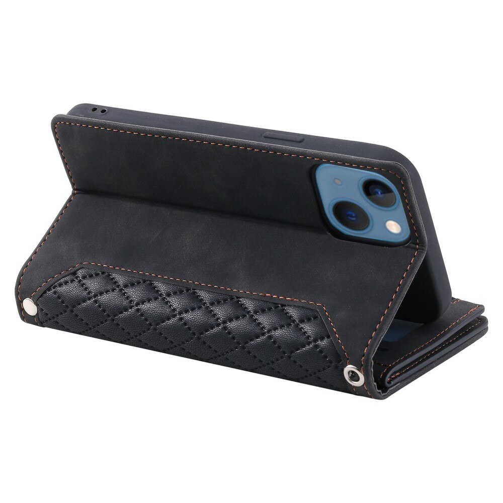 Plånboksväska Apple iPhone 14 Plus Quilted Svart