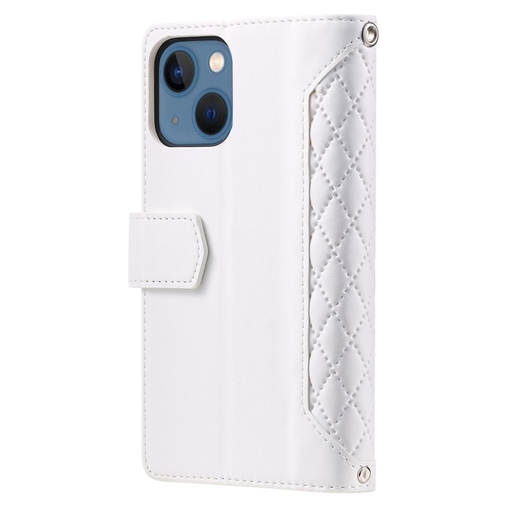 Plånboksväska iPhone 14 Plus Quilted Vit