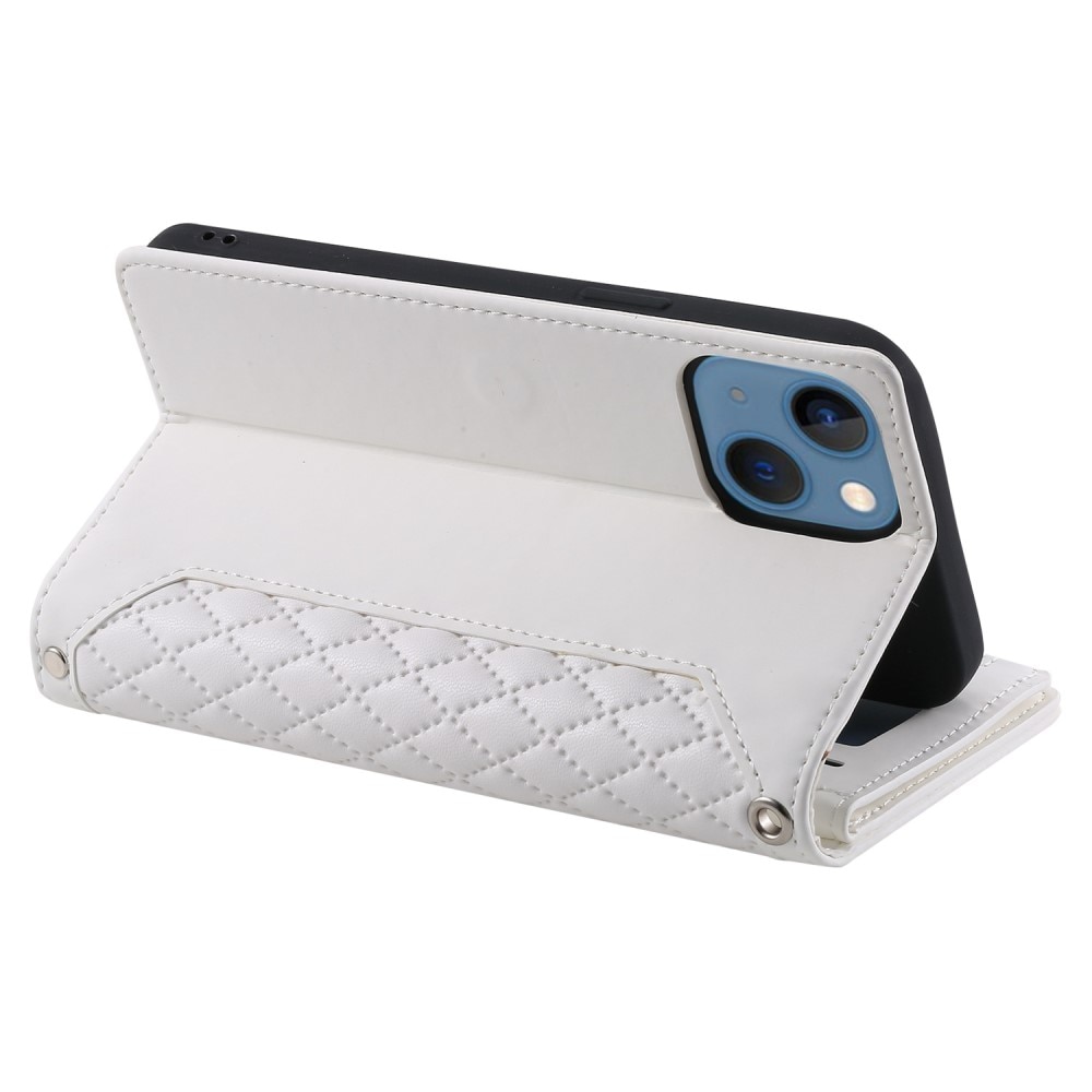Plånboksväska iPhone 14 Plus Quilted Vit