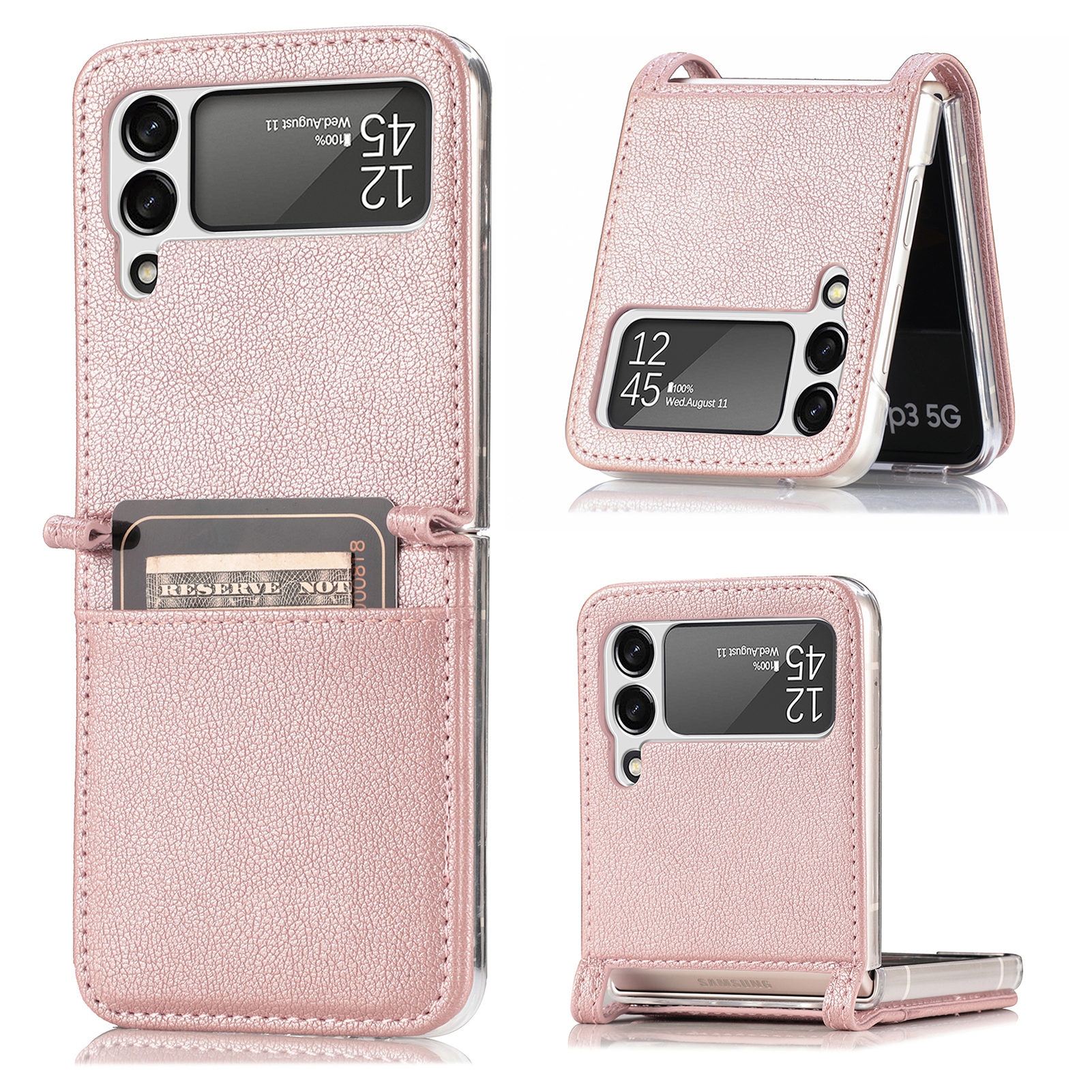 Slim Card Wallet Samsung Galaxy Z Flip 4 rosa