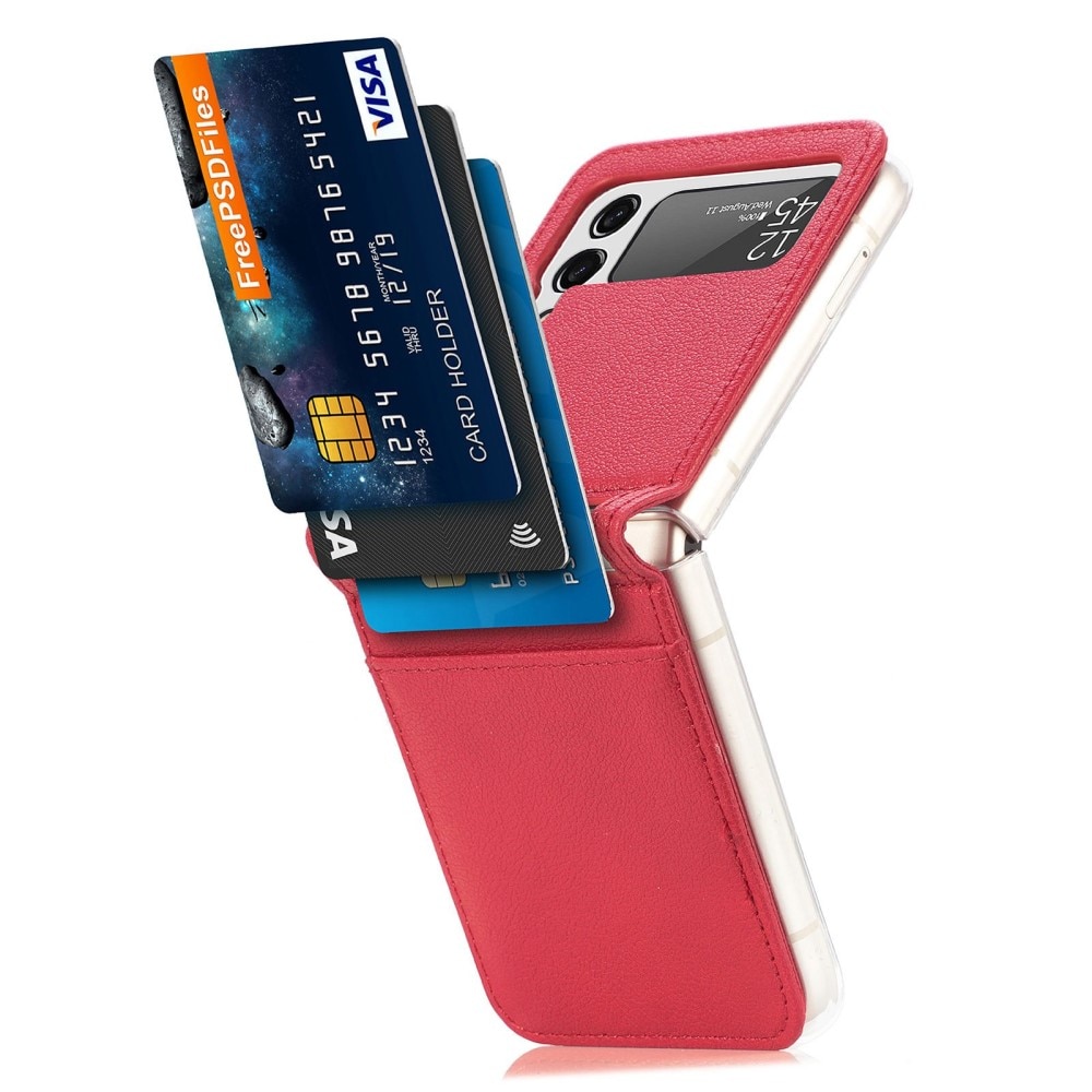 Slim Card Wallet Samsung Galaxy Z Flip 4 röd