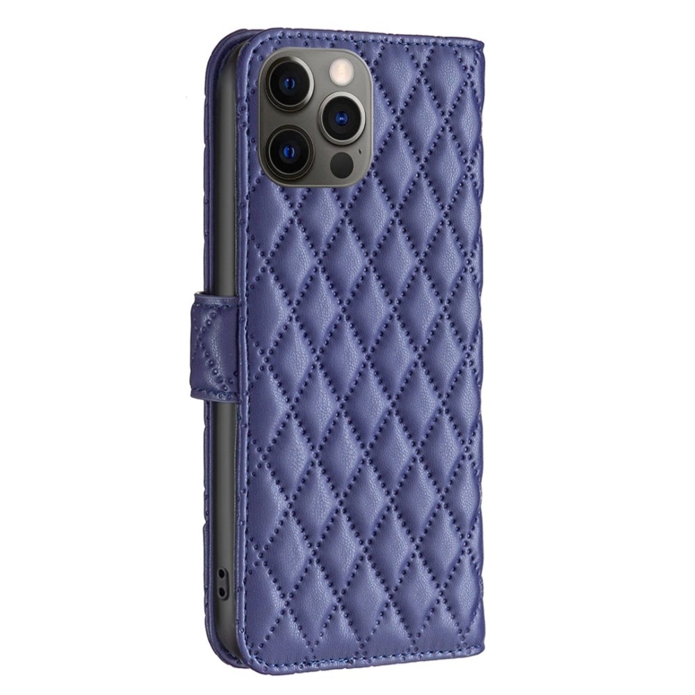 Plånboksfodral iPhone 12/12 Pro Quilted blå