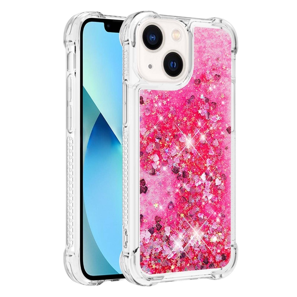 Glitter Powder TPU Case iPhone 14 rosa