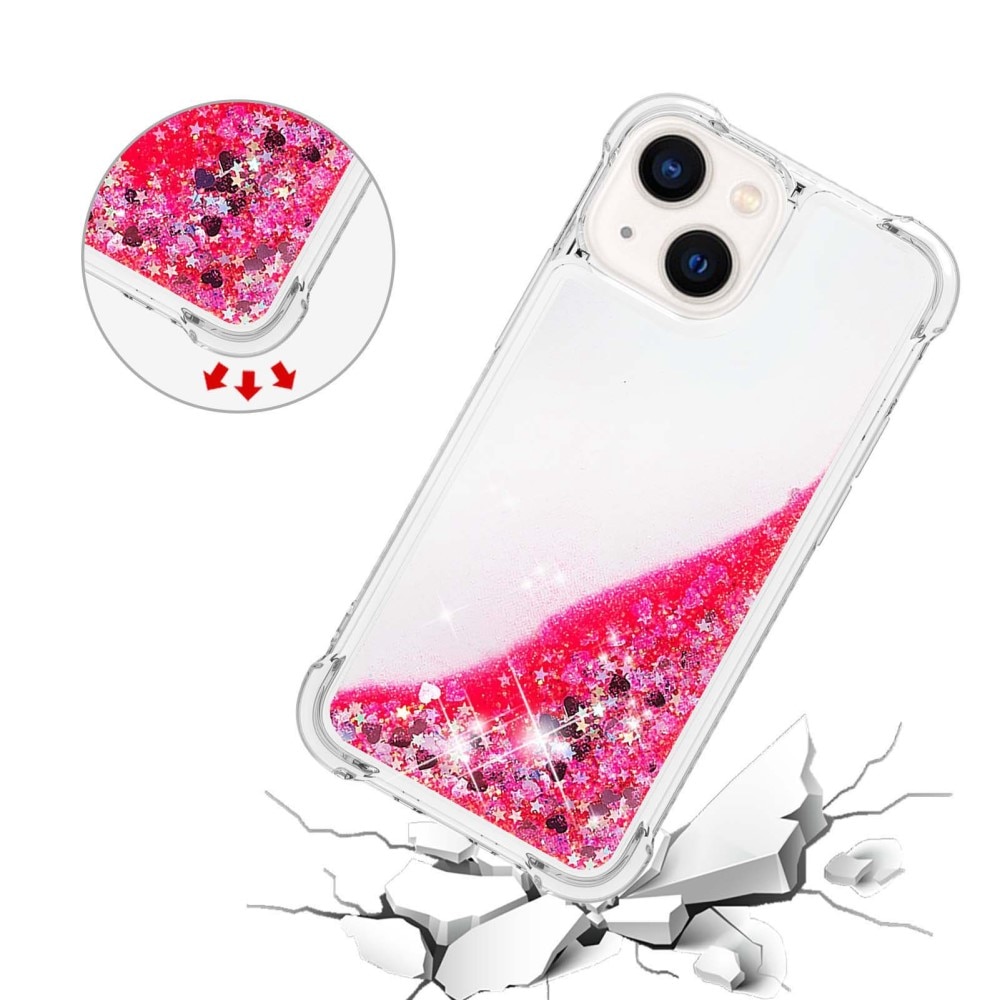 Glitter Powder TPU Case iPhone 14 rosa
