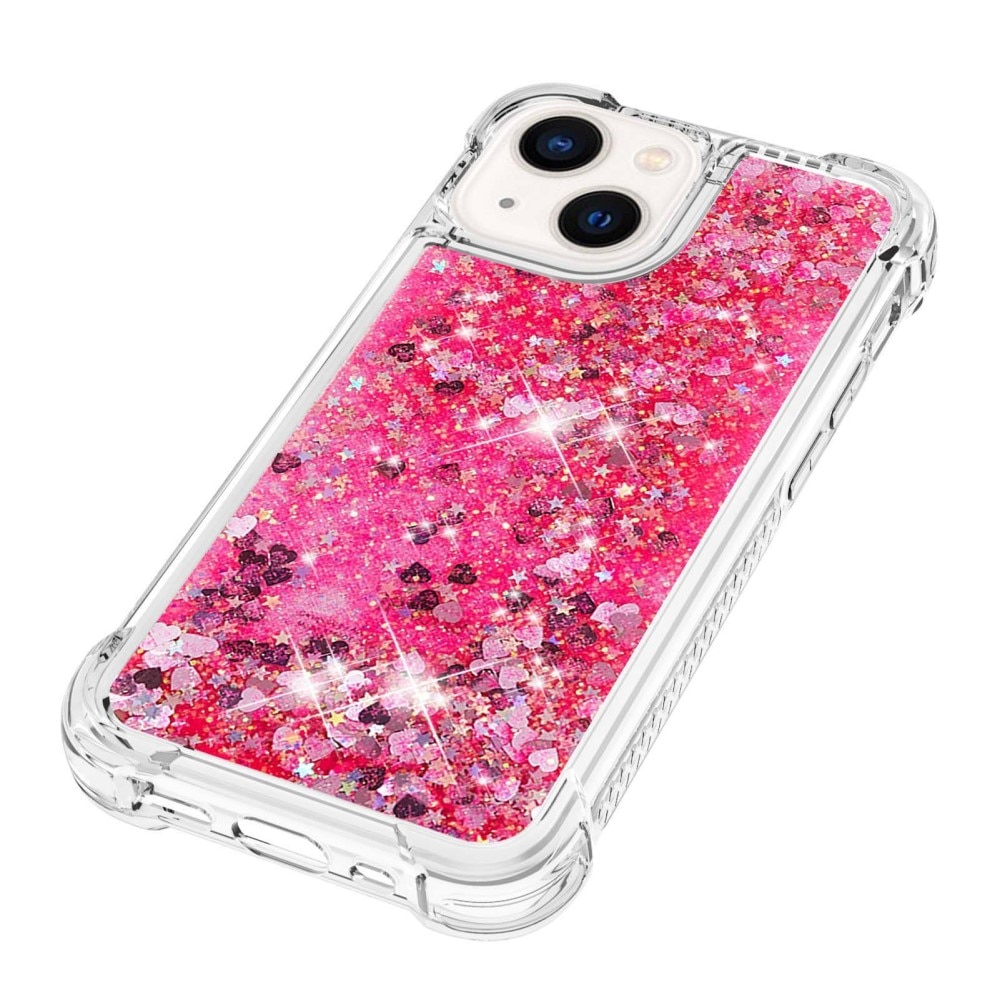 Glitter Powder TPU Case iPhone 14 Plus rosa