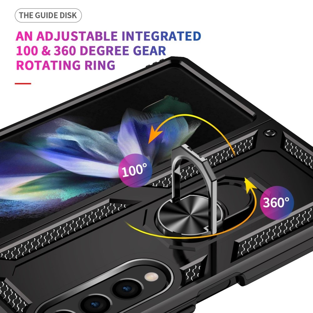 Hybridskal Tech Ring Samsung Galaxy Z Fold 4 svart