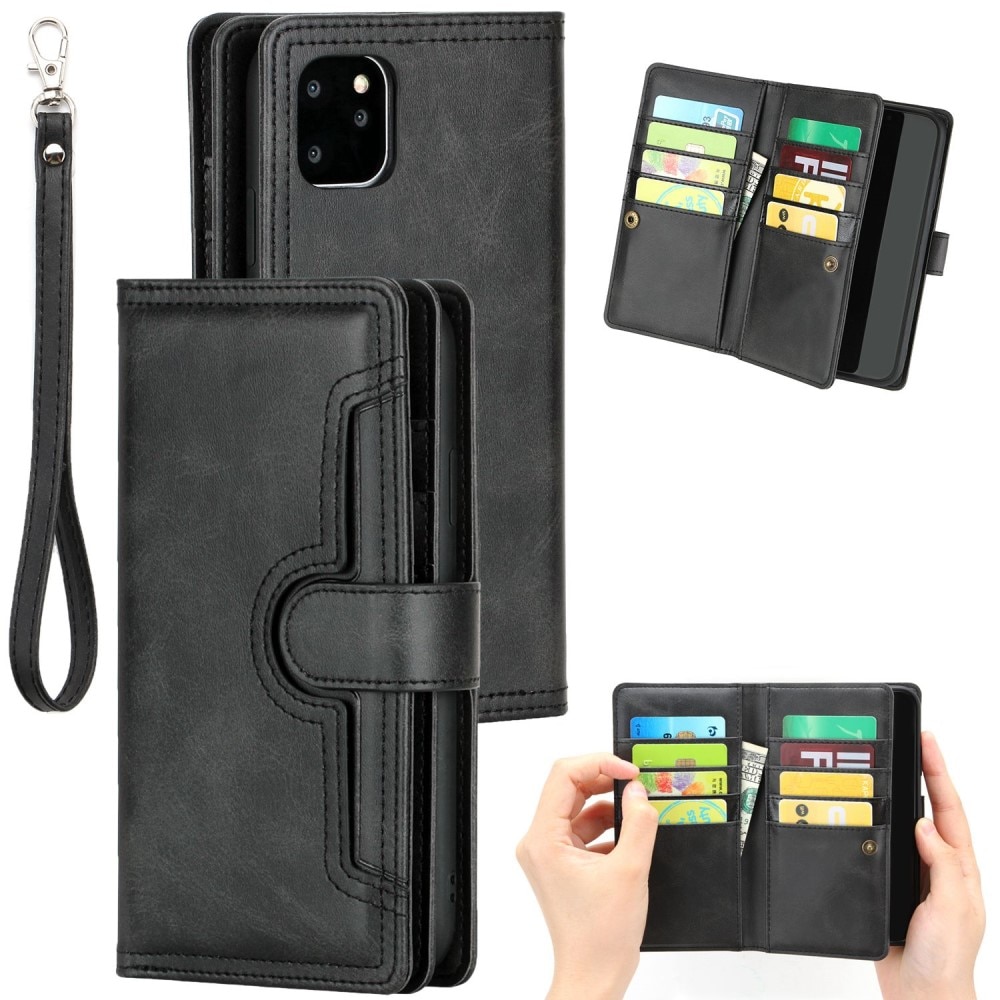 Läderplånbok Multi-slot iPhone 14 Pro Max svart