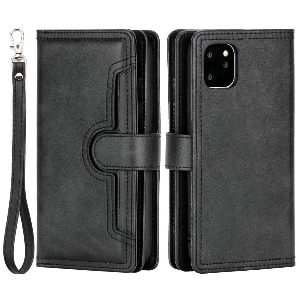 Läderplånbok Multi-slot iPhone 14 Pro svart
