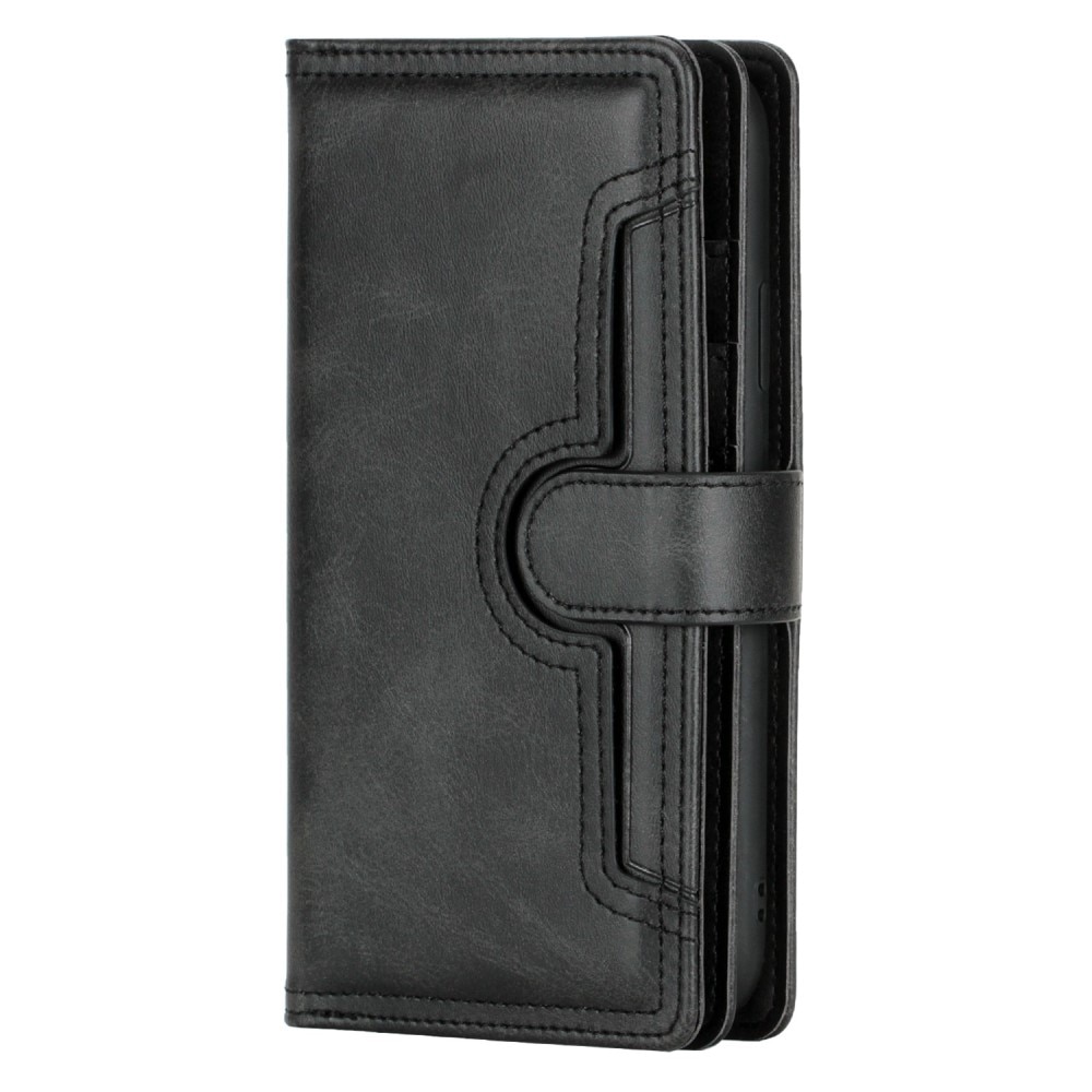 Läderplånbok Multi-slot iPhone 14 Plus svart