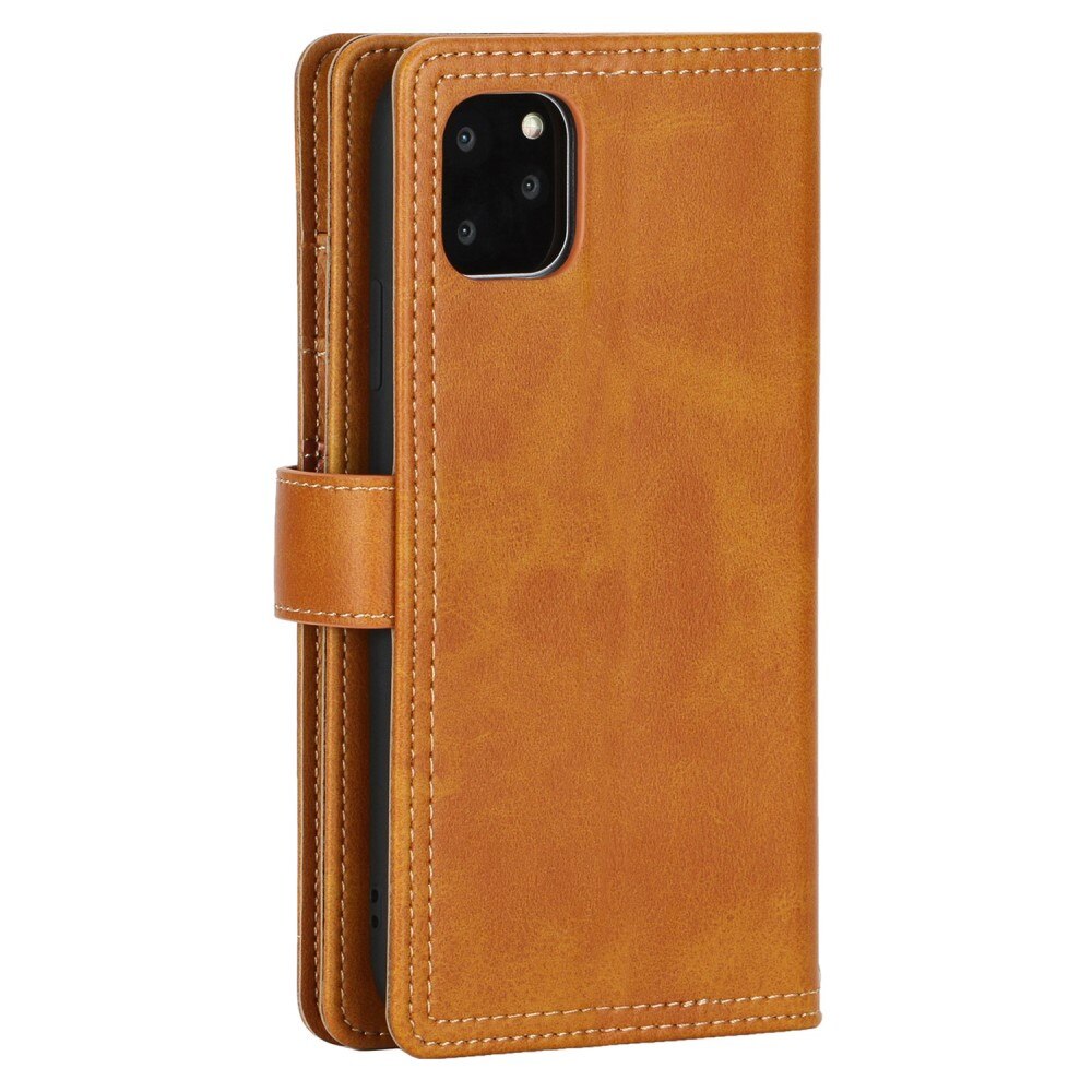 Läderplånbok Multi-slot iPhone 14 cognac