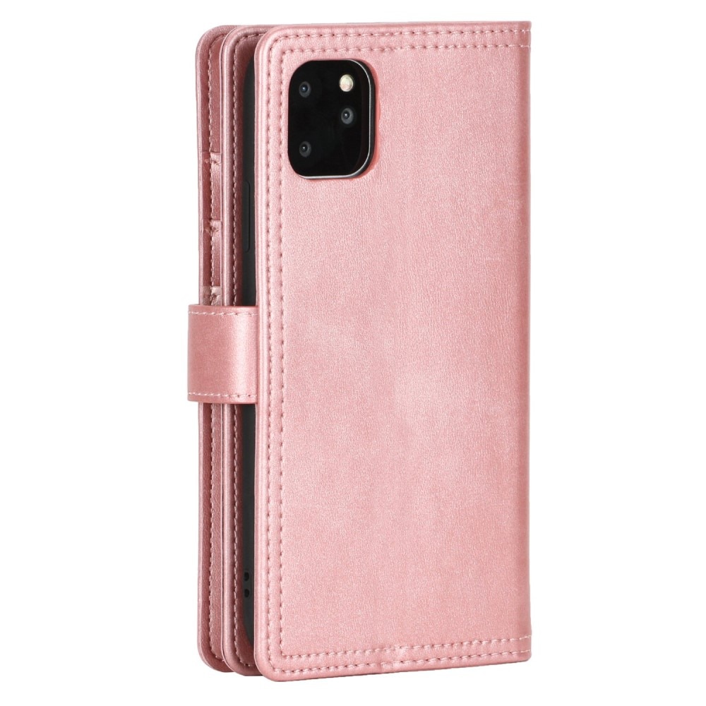 Läderplånbok Multi-slot iPhone 14 roséguld