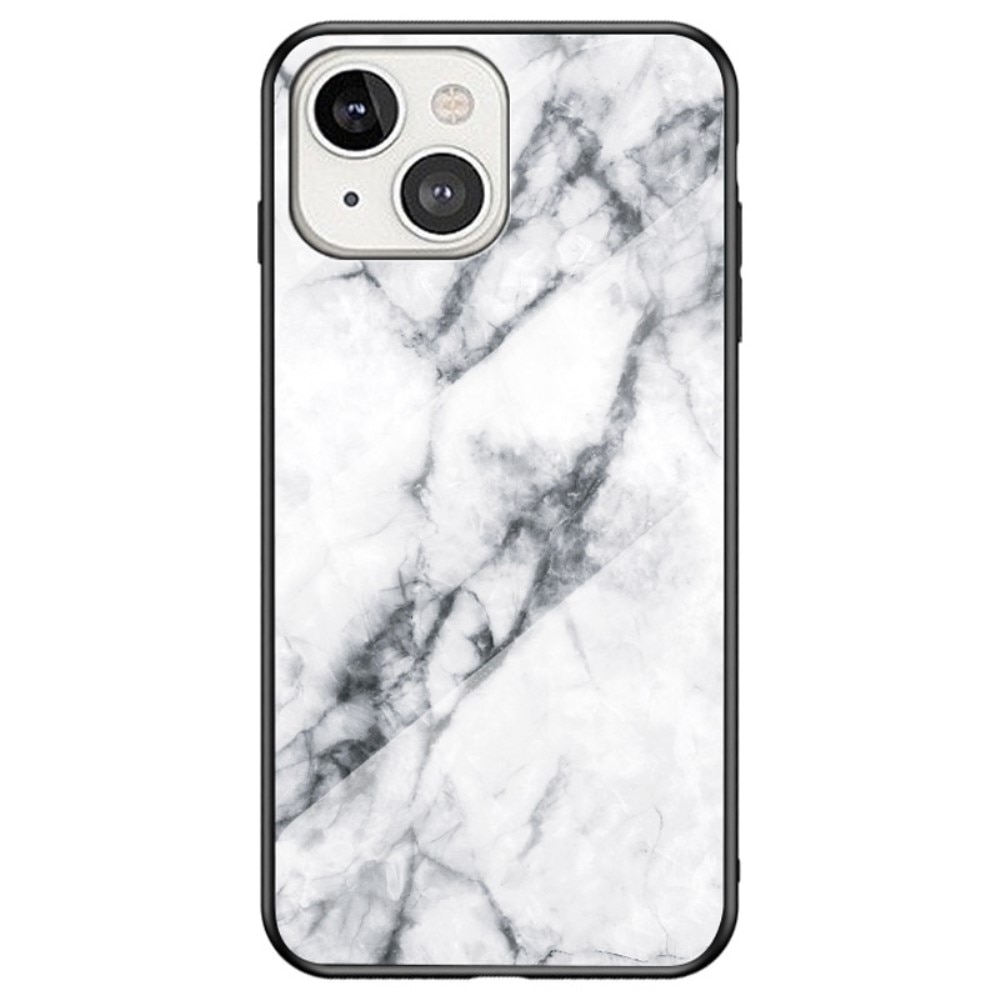 Skal Härdat Glas iPhone 14 Plus vit marmor
