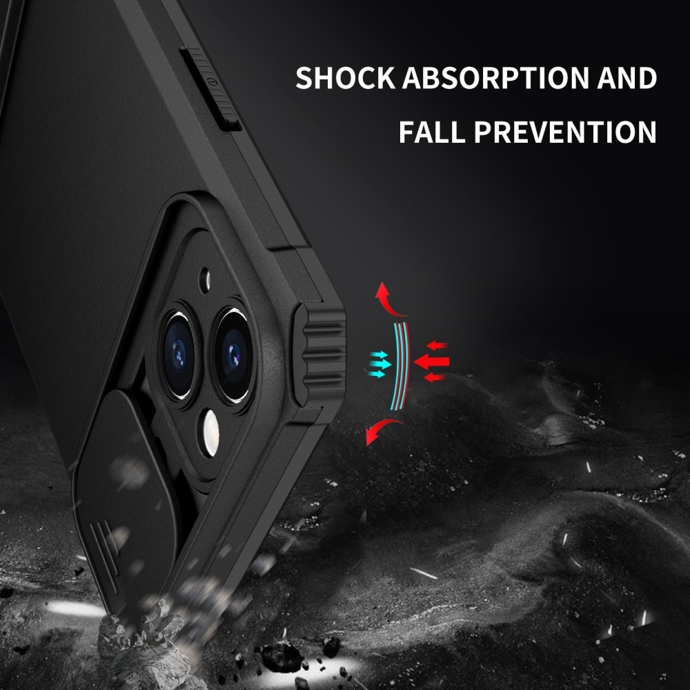 iPhone 14 Plus Kickstand Skal Kameraskydd svart