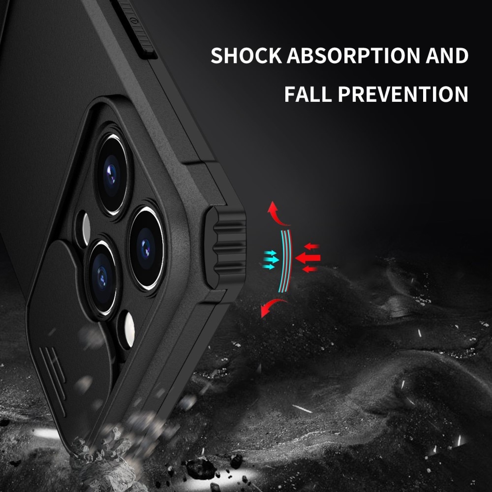 iPhone 14 Pro Kickstand Skal Kameraskydd svart