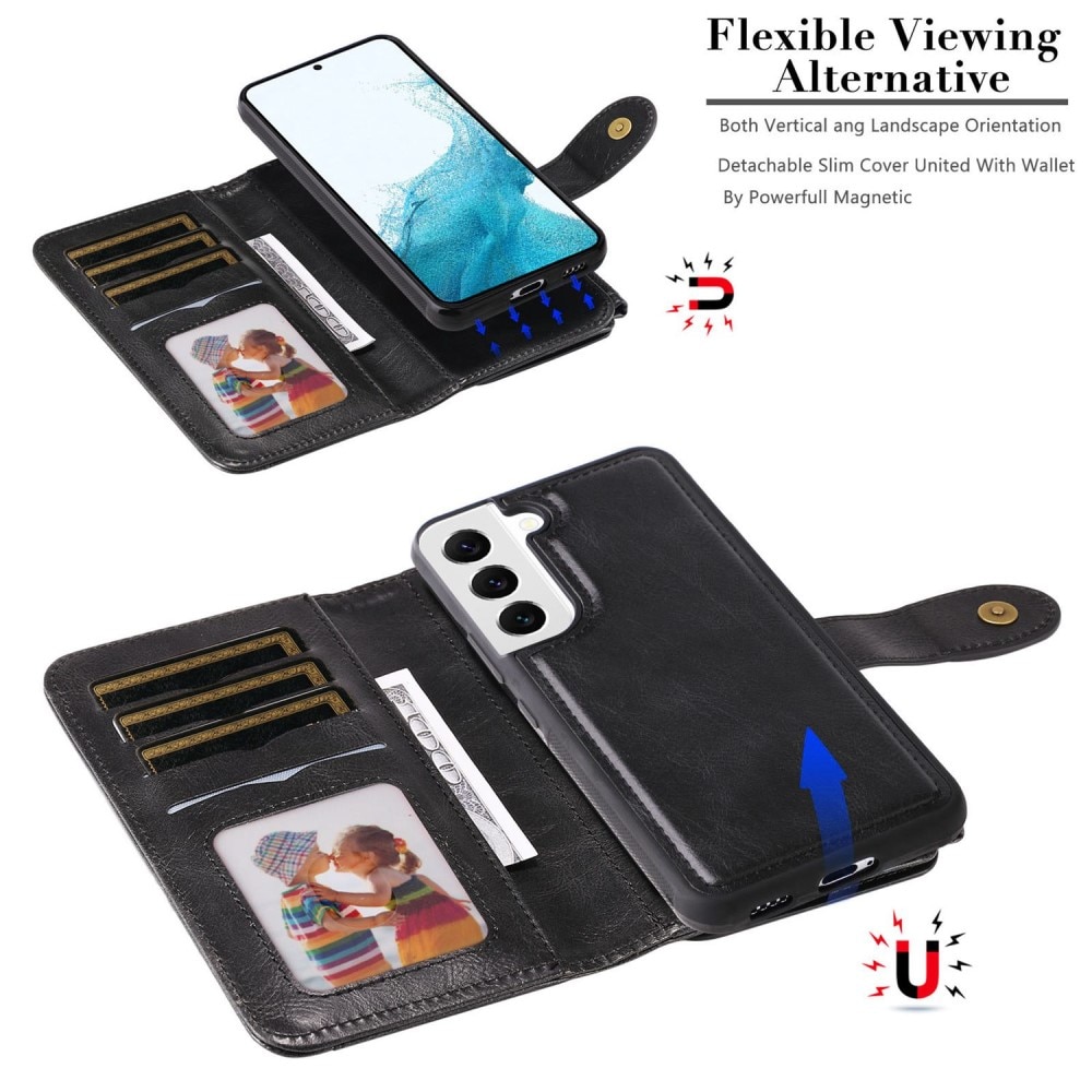 Magnet Leather Multi-Wallet Samsung Galaxy S22 svart