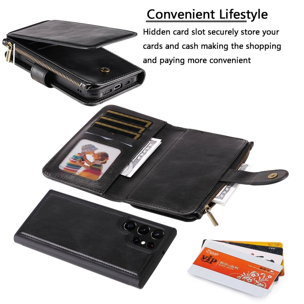 Magnet Leather Multi-Wallet Samsung Galaxy S22 Ultra svart