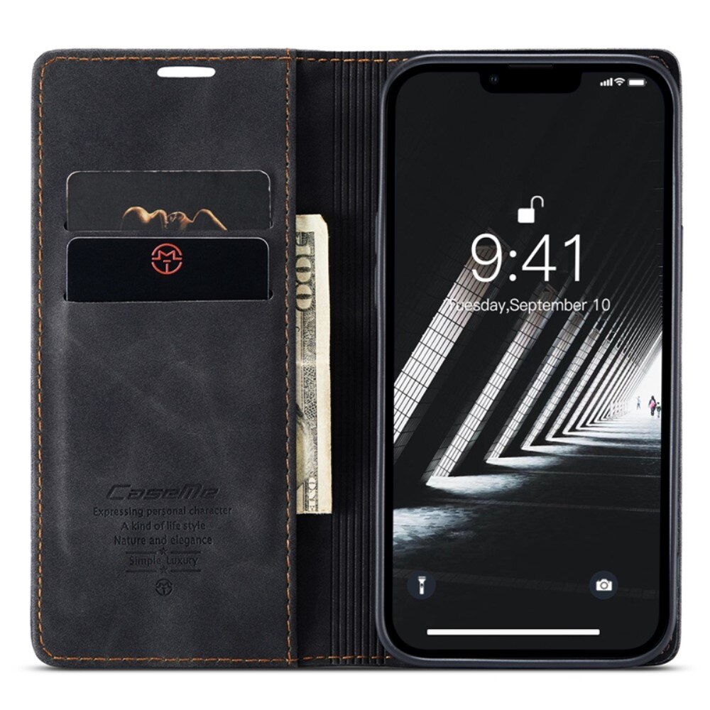 Slim Plånboksfodral iPhone 14 Plus Svart