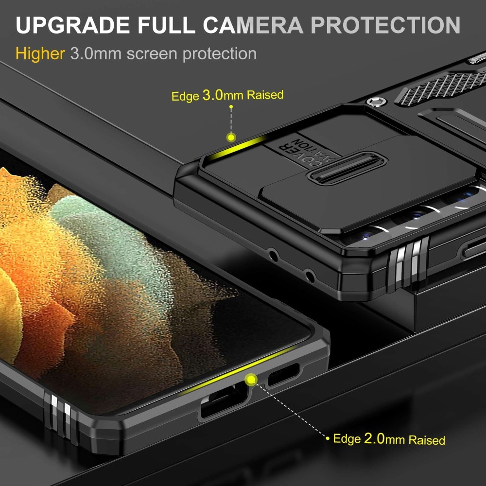 Hybridskal Ring+Kameraskydd Samsung Galaxy S21 Ultra svart
