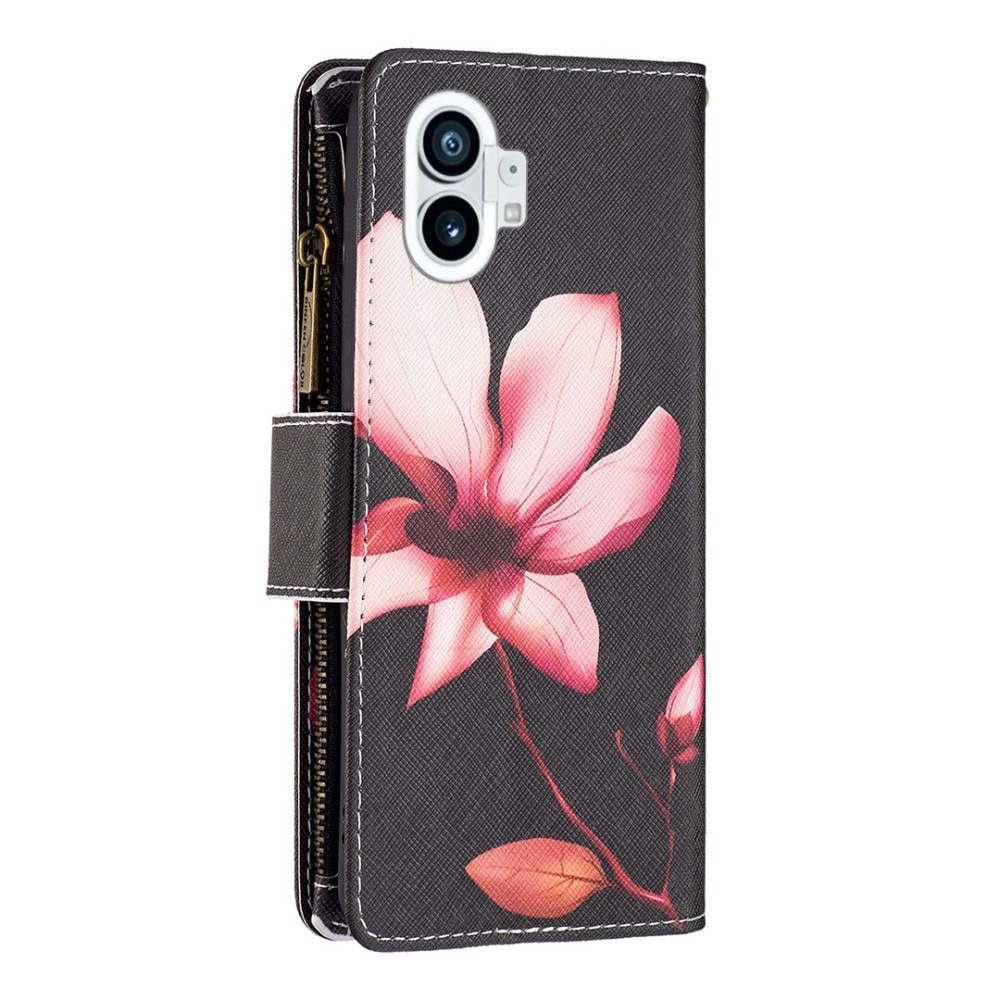 Plånboksväska Nothing Phone 1 rosa blomma