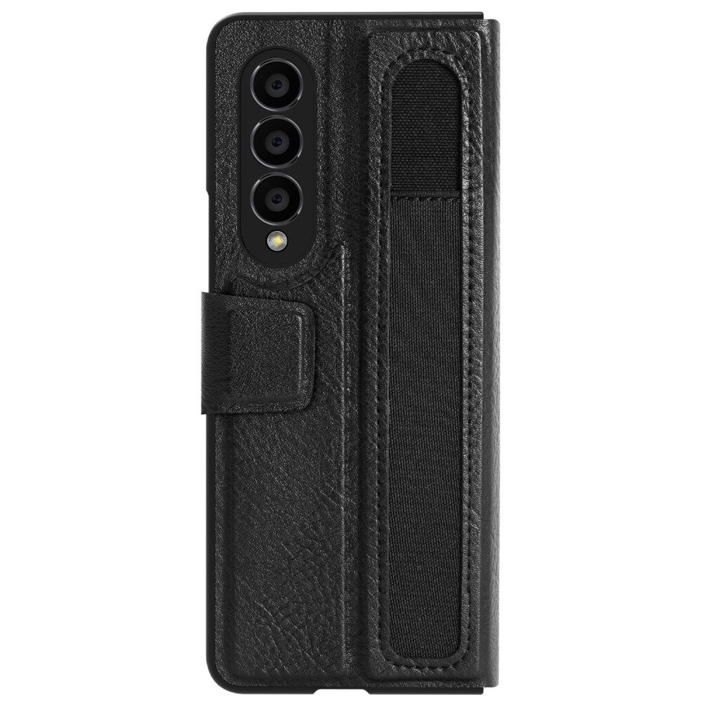 Leather Case with Pen Slot Samsung Galaxy Z Fold 4 svart