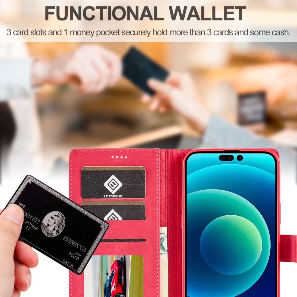 Plånboksfodral iPhone 14 Pro rosa