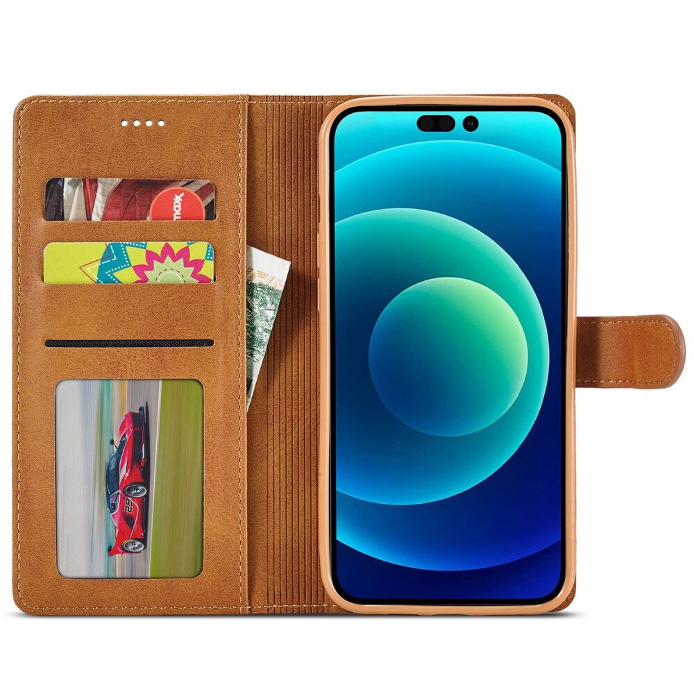 Plånboksfodral iPhone 14 Plus cognac