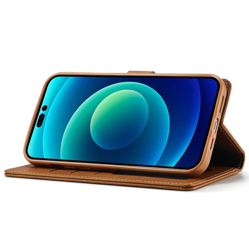 Plånboksfodral iPhone 14 Plus cognac