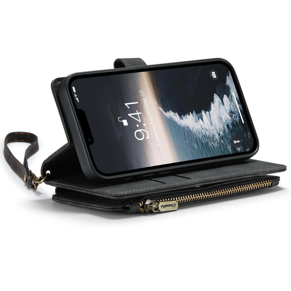 Zipper Plånboksfodral iPhone 14 svart
