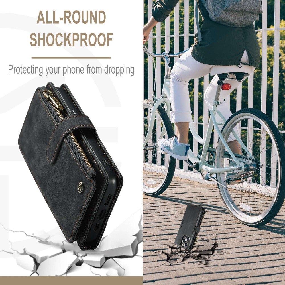 Zipper Plånboksfodral iPhone 14 Pro Svart