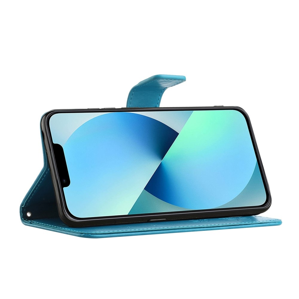 Läderfodral Fjärilar Apple iPhone 14 Plus Blå