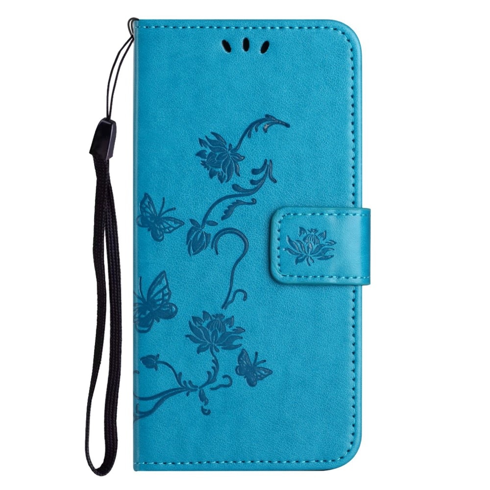 Läderfodral Fjärilar Apple iPhone 14 Plus Blå