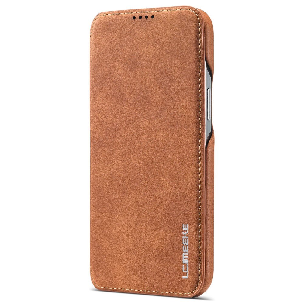 Slim Plånboksfodral iPhone 14 cognac